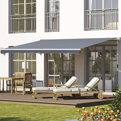 Outsunny Garden Sun Shade Canopy Retractable Awning, 2.5 x 2m, Grey
