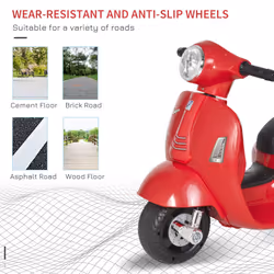 HOMCOM Vespa Licensed Kids Ride On Motorcycle 6V Battery Powered Electric Toys