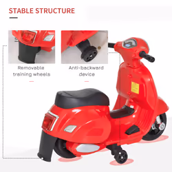 HOMCOM Vespa Licensed Kids Ride On Motorcycle 6V Battery Powered Electric Toys - Additional view 4