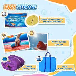 Outsunny Bouncy Castle with Slide Pool House Inflatable w/ Blower Multi-color - Additional view 6
