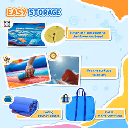 Outsunny Bouncy Castle with Slide Basket Trampoline Monster Design 2.5x1.8x1.75m - Additional view 6