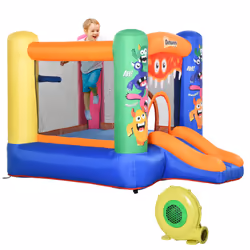 Outsunny Bouncy Castle with Slide Basket Trampoline Monster Design 2.5x1.8x1.75m - Additional view 8