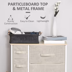 HOMCOM Chest of Drawers with 7 Dresser Drawers for Home Bedroom, Light Grey - Additional view 4