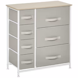 HOMCOM Chest of Drawers with 7 Dresser Drawers for Home Bedroom, Light Grey - Additional view 8