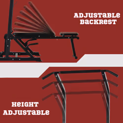 HOMCOM Adjustable&Folded Dip Stands Multi-Function Pull-ups Sit-ups Fitness tool