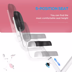 HOMCOM Magnetic Resistance Exercise Bike Foldable LCD Adjustable Seat Pink