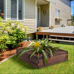 Outsunny Wooden Raised Garden Bed Planter Grow Containers Flower Pot 80 x 80cm