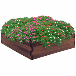 Outsunny Wooden Raised Garden Bed Planter Grow Containers Flower Pot 80 x 80cm - Additional view 8
