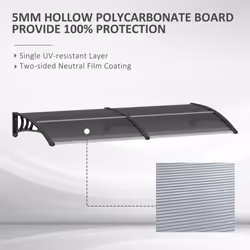 Outsunny Door Canopy Awning Outdoor Window Rain Shelter for Door 196 x 75cm