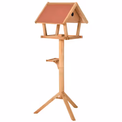 PawHut Wooden Bird Feeder Stand for Garden Backyard Decorative Pre-cut Natural - Additional view 6