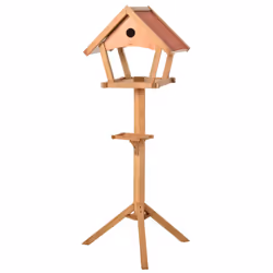 PawHut Wooden Bird Feeder Stand for Garden Backyard Decorative Pre-cut Natural - Additional view 8