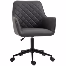 Vinsetto Argyle Office Chair Leather-Feel Fabric Home Study Leisure with Wheels