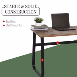 HOMCOM Industrial Writing Desk Laptop Table Home Office Study Workstation - Additional view 4