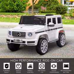 HOMCOM Mercedes Benz G500 12V Kids Electric Ride On Car w/ Remote Control White - Additional view 11
