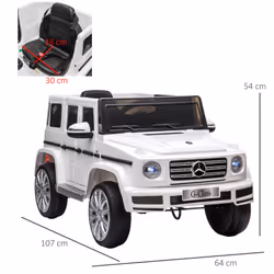 HOMCOM Mercedes Benz G500 12V Kids Electric Ride On Car w/ Remote Control White - Additional view 9