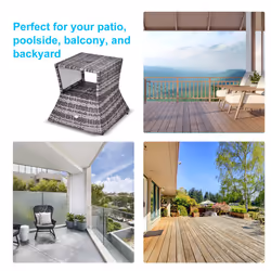 Outsunny Rattan Wicker Tea Coffee Table w/ Umbrella Hole and Storage - Additional view 5