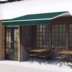 Outsunny Manual Retractable Awning Garden Shelter Canopy 3 x 2m Green