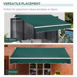 Outsunny Manual Retractable Awning Garden Shelter Canopy 3 x 2m Green