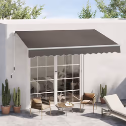 Outsunny Manual Retractable Awning Garden Shelter Canopy 3 x 2m Grey