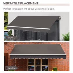 Outsunny Manual Retractable Awning Garden Shelter Canopy 3 x 2m Grey - Additional view 4