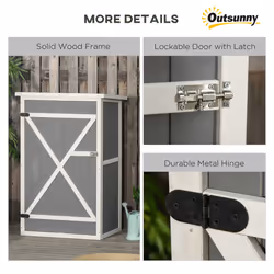 Outsunny Garden Shed Outdoor Tool Storage w/ 2 Shelve 75 x 56 x115cm Grey