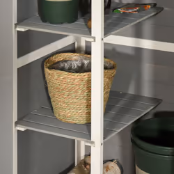 Outsunny Garden Shed Outdoor Tool Storage w/ 2 Shelve 75 x 56 x115cm Grey - Additional view 6
