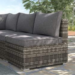 Outsunny Outdoor Garden Furniture Rattan Single Middle Sofa w/ Cushion Dark Grey