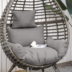 Outsunny Outdoor indoor Wicker Teardrop Chair with Cushion Rattan Lounger - Additional view 8