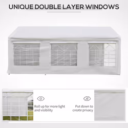 Outsunny 6m x 3m Heavy Duty Carport Outdoor Car Canopy Shelter Party Tent