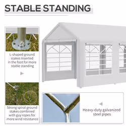 Outsunny 6m x 3m Heavy Duty Carport Outdoor Car Canopy Shelter Party Tent