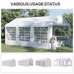 Outsunny 6m x 3m Heavy Duty Carport Outdoor Car Canopy Shelter Party Tent - Additional view 6