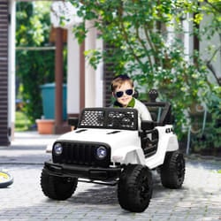 HOMCOM 12V Kids Electric Ride On Car Truck Off-road Toy W/ Remote Control White