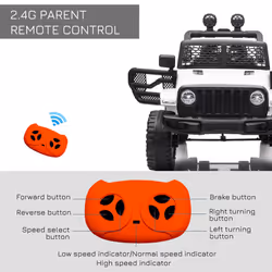 HOMCOM 12V Kids Electric Ride On Car Truck Off-road Toy W/ Remote Control White - Additional view 7