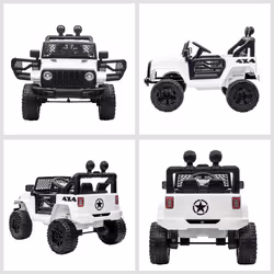 HOMCOM 12V Kids Electric Ride On Car Truck Off-road Toy W/ Remote Control White - Additional view 8