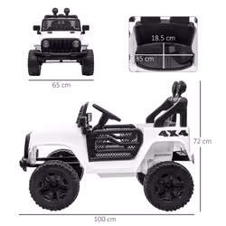 HOMCOM 12V Kids Electric Ride On Car Truck Off-road Toy W/ Remote Control White - Additional view 9