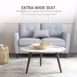 HOMCOM Modern Chic Loveseat with Armrest Spring Padding, Light Grey