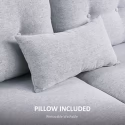 HOMCOM Modern Chic Loveseat with Armrest Spring Padding, Light Grey - Additional view 5