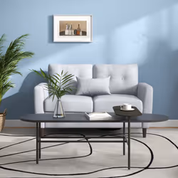 HOMCOM Modern Chic Loveseat with Armrest Spring Padding, Light Grey - Additional view 6