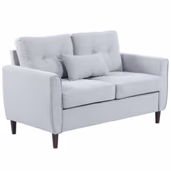HOMCOM Modern Chic Loveseat with Armrest Spring Padding, Light Grey - Additional view 8