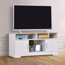 HOMCOM Home Office 42" TV Stand Storage Unit w/ Cabinets Shelves - Additional view 6
