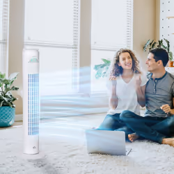 HOMCOM 30" LED Tower Fan with 70 Oscillation Remote Controller White