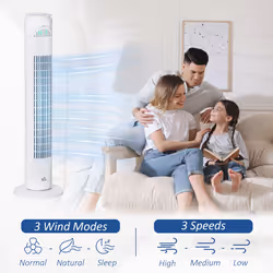 HOMCOM 30" LED Tower Fan with 70 Oscillation Remote Controller White - Additional view 4