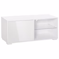 HOMCOM High Gloss TV Stand Storage Cabinet 2 Shelves for Living Room