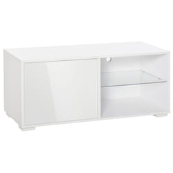 HOMCOM High Gloss TV Stand Storage Cabinet 2 Shelves for Living Room