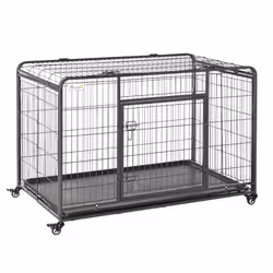 PawHut 81x125cm Metal Dog Cage Kennel w/ Locking Door & Wheels Extra Large Pets - Additional view 8