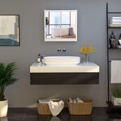 HOMCOM Wall Mounted Mirror Cabinet w/ Storage Shelf for Bathroom White
