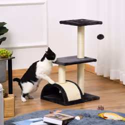 PawHut 72cm Cat Tree Climbing Tower with Sisal Scratching Post - Black - Additional view 5