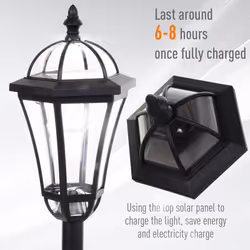 Outsunny 2 PCS LED Garden Lights Lamp Solar Powered Lantern Auto Switch Patio