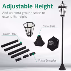 Outsunny 2 PCS LED Garden Lights Lamp Solar Powered Lantern Auto Switch Patio - Additional view 4