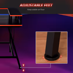 HOMCOM L-Shape Gaming Corner Desk Computer Table w/ Monitor Shelf Workstation